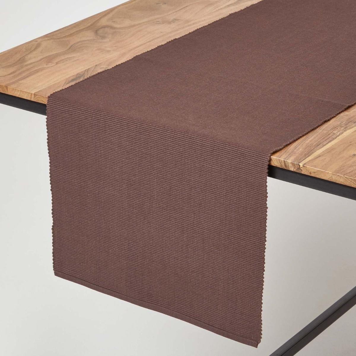 TISCHLÄUFER braun 44/178 cm, 100% Baumwolle - Braun, Textil (44/178cm) - Homescapes