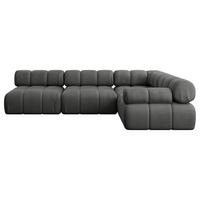 ECKSOFA modulares Sofa Mende-L2 - 285x190x70 cm Dunkelgrau Velours - Dunkelgrau, Holzwerkstoff/Textil (285/190cm) - ALTDECOR