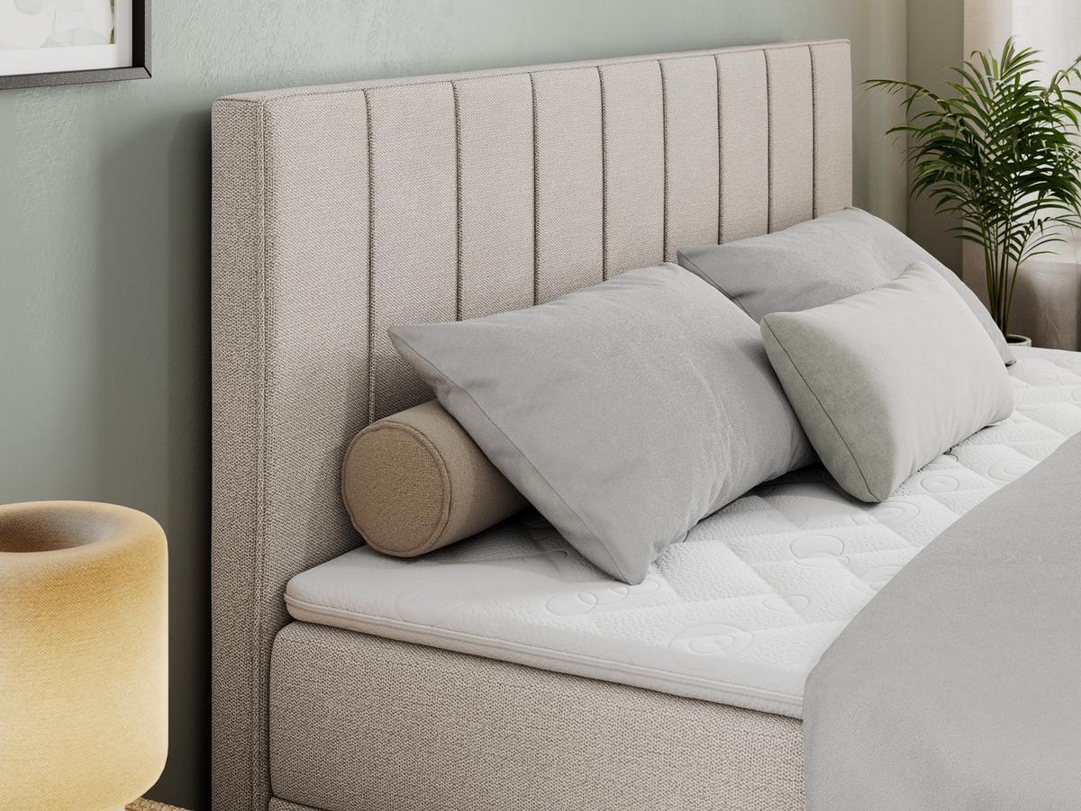 BOXBETT ALLY 160/200 Beige Struktur - H3 - Beige, Holz/Textil (160/200cm) - MKS