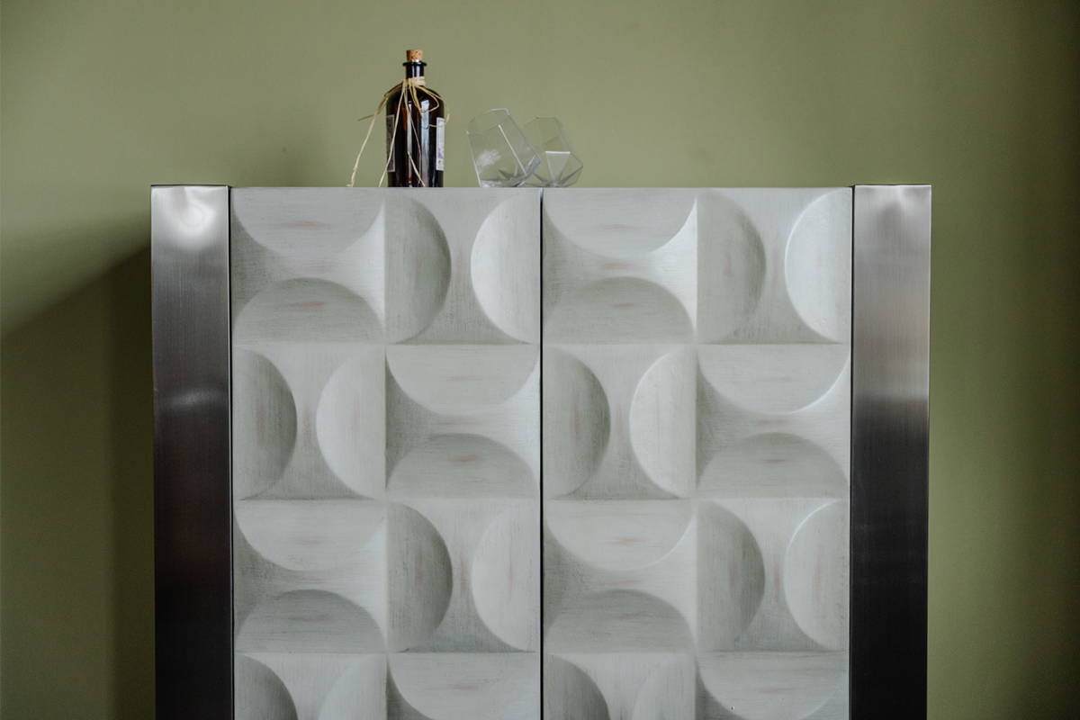 HIGHBOARD MARGO Grau Holz, Metall - Grau, Holzwerkstoff/Metall (100/120/40cm) - KAWOLA