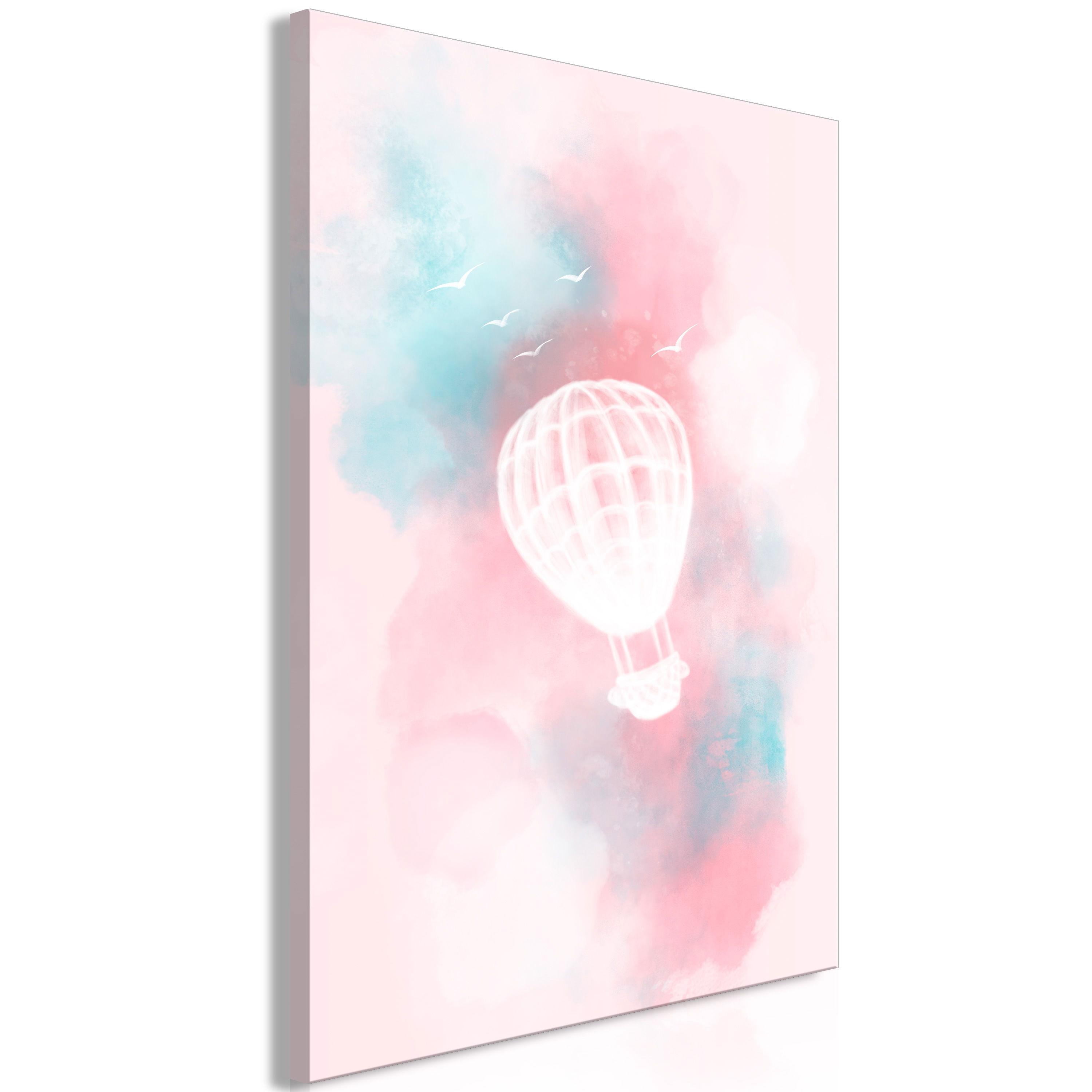 KUNSTDRUCK Rosa 80/120 cm - Blau/Pink, Textil (80/120cm) - KUNSTLOFT