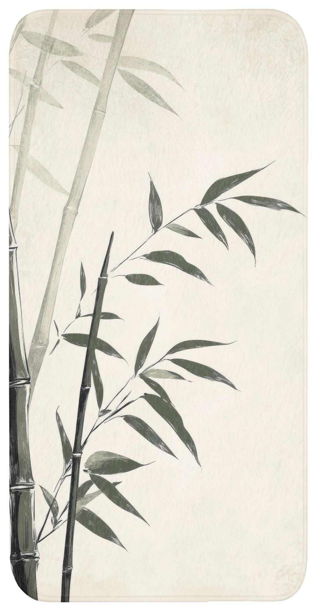 BADEMATTE Japandi - Bambus - Beige Badteppich 60x120 cm - Ecru, Textil (60/120cm) - OnlyWow