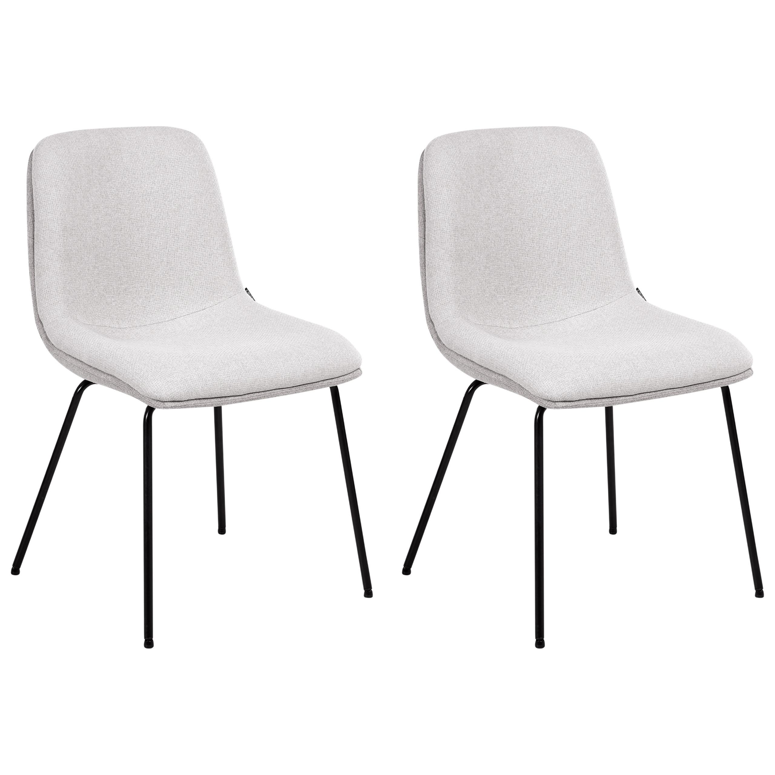 ESSZIMMERSTUHL 2er-Set Hellgrau Lorida - Hellgrau, Textil (46/81/55cm) - Beliani