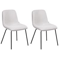ESSZIMMERSTUHL 2er-Set Hellgrau Lorida - Hellgrau, Textil (46/81/55cm) - Beliani