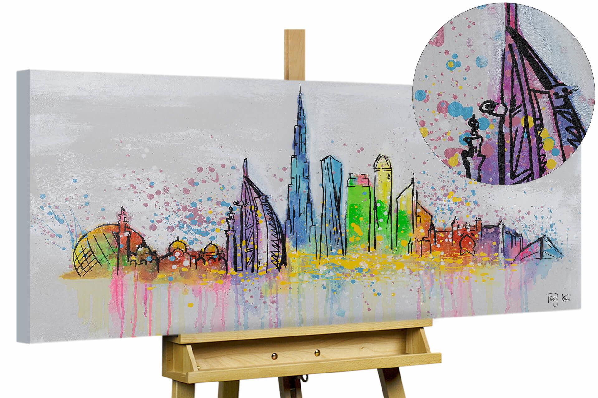 ACRYLBILD HANDGEMALT 120/60 cm - Multicolor/Grau, Holz/Textil (120/60cm) - KUNSTLOFT