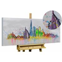 ACRYLBILD HANDGEMALT 120/60 cm - Multicolor/Grau, Holz/Textil (120/60cm) - KUNSTLOFT
