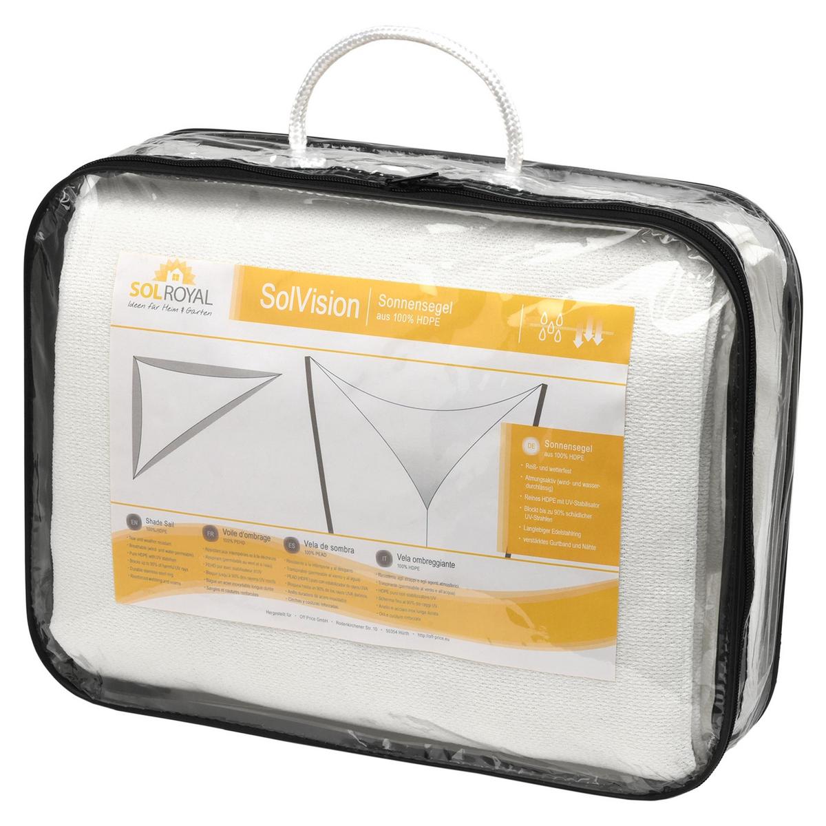 SONNENSEGEL SolVision HS9 360/360/360 cm dreieckig Weiß HDPE - Weiß, Kunststoff (360/360cm) - Sol Royal