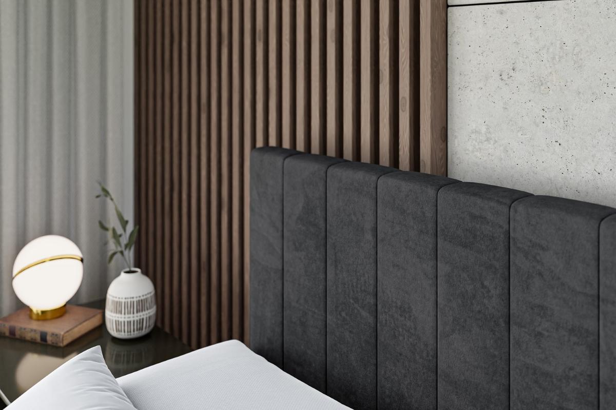 BOXSPRINGBETT EDITA KING - 140x200 - H3/H4 - Schwarz - Schwarz, Holzwerkstoff (140/200cm) - ALTDECOR