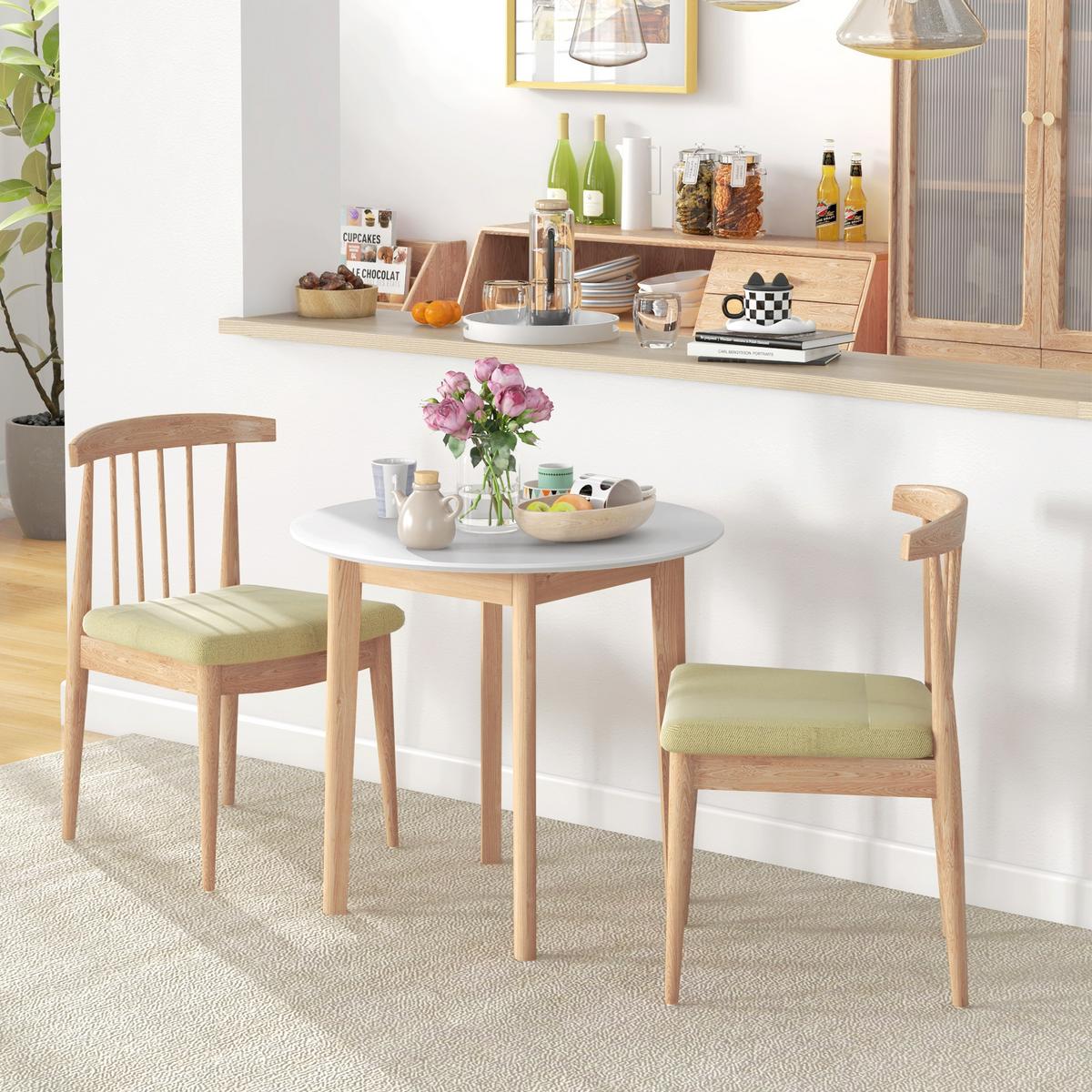 ESSTISCH, Kiefernholz, Weiß - Weiß, Holz (75/75/76cm) - HOMCOM