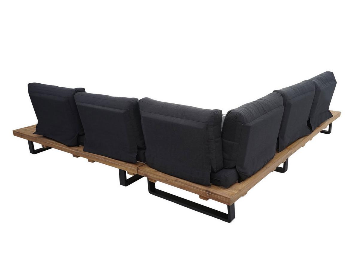GARTEN-GARNITUR Schwarz, Braun, Grau - Schwarz/Braun, Holz - MCW