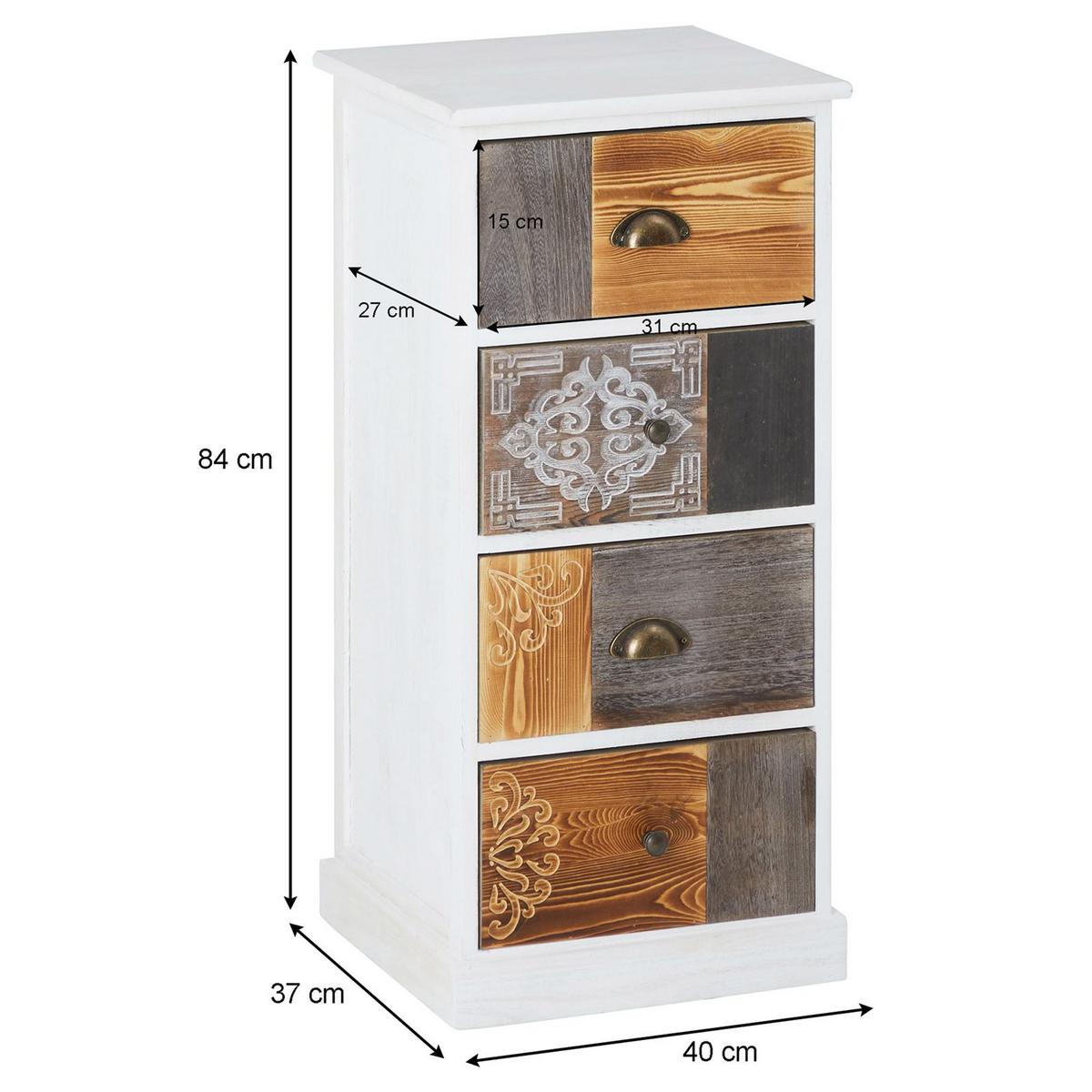 KOMMODE CARA weiß - Weiß, Holz (40/84/37cm) - CARO-Möbel