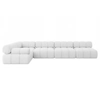 ECKSOFA modulares Sofa Mende-L3 - 380x190x70 cm Weiß Bouclé - Weiß, Holzwerkstoff/Textil (380/190cm) - ALTDECOR