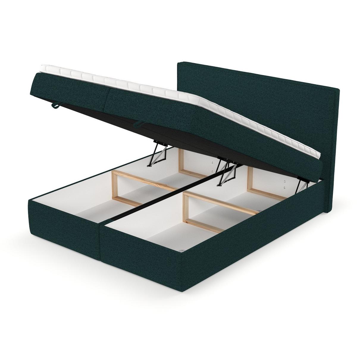 BOXBETT Velma 200/200 cm Grün im Riva Stoff - Schwarz/Grün, Holz/Holzwerkstoff (200/200cm) - AltaBeds