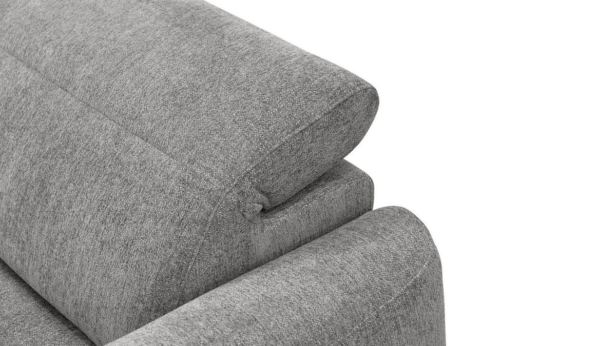 ECKSOFA NERO 4-Sitzer, platingrau - Schwarz/Grau, Holz/Textil (272/81/159cm) - Wozimo