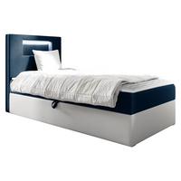 BOXBETT Gold Junior 1, Seite zum Öffnen des Bettkastens: Links - H3 - Blau/Weiß, Holz (80/200cm) - MIRJAN24