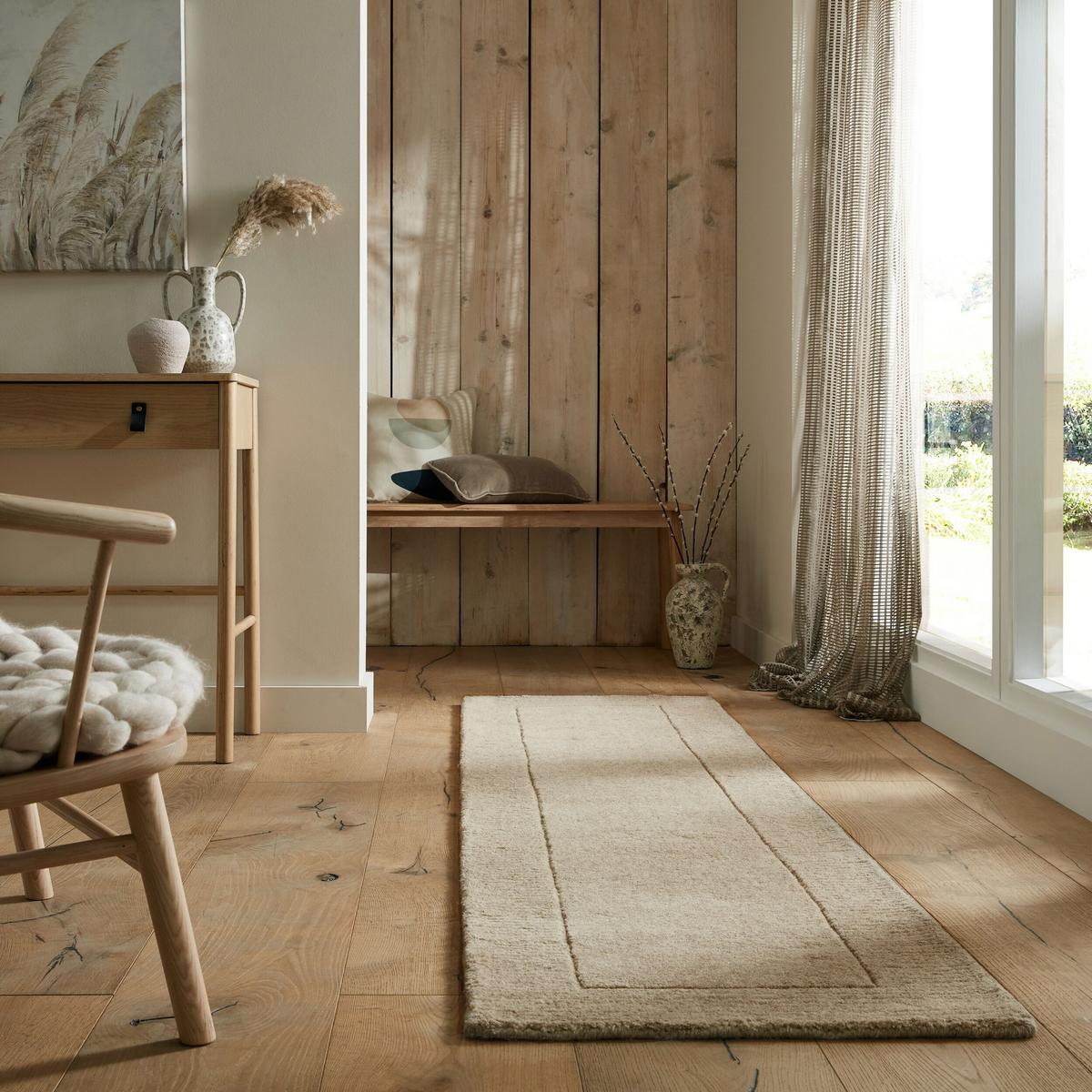 WOLLTEPPICH MOLE, einfarbig, Natur, 60 x 230 cm - Beige, Textil (230/60cm) - KADIMA DESIGN