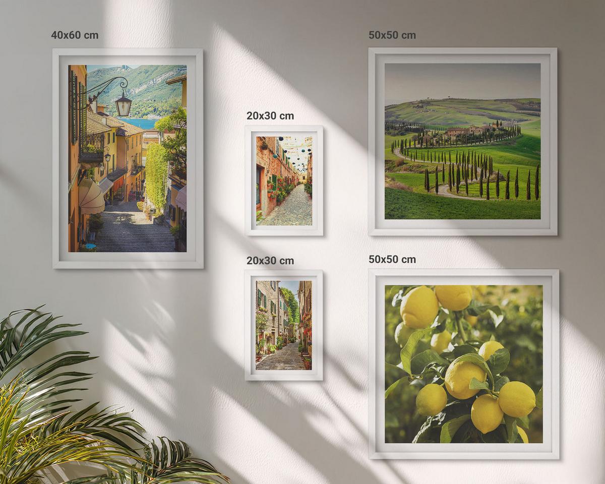 BILDER SET 5er Set - 50x50 cm & 20x30 cm & 40x60 cm Weißer Rahmen - Zitat über New Yorker Landschaften - Weiß, Kunststoff (40/60cm) - TULUP