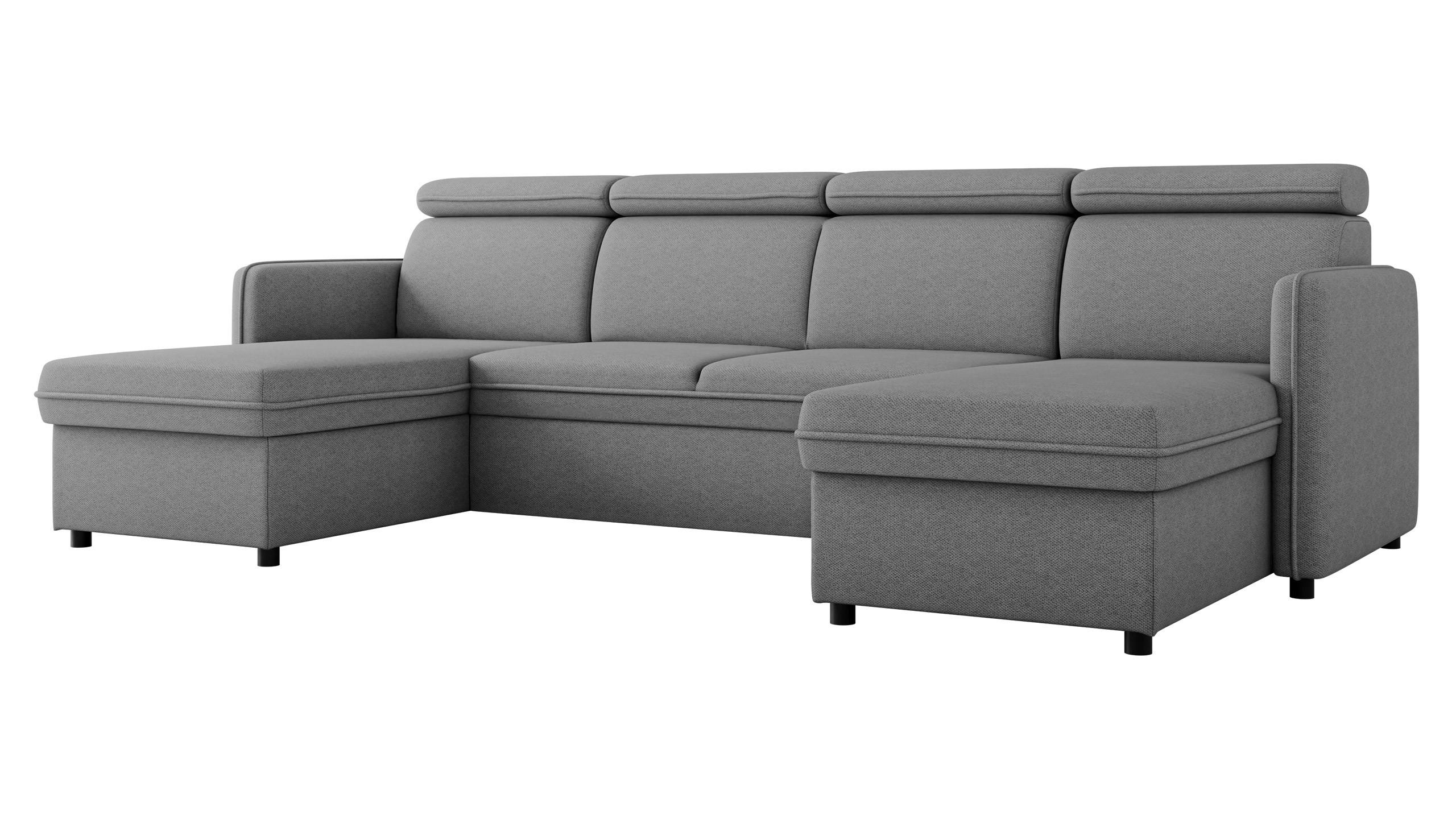 ECKSOFA Barcelo U - Schwarz/Grau, Holz/Textil (284/84/166cm) - MIRJAN24