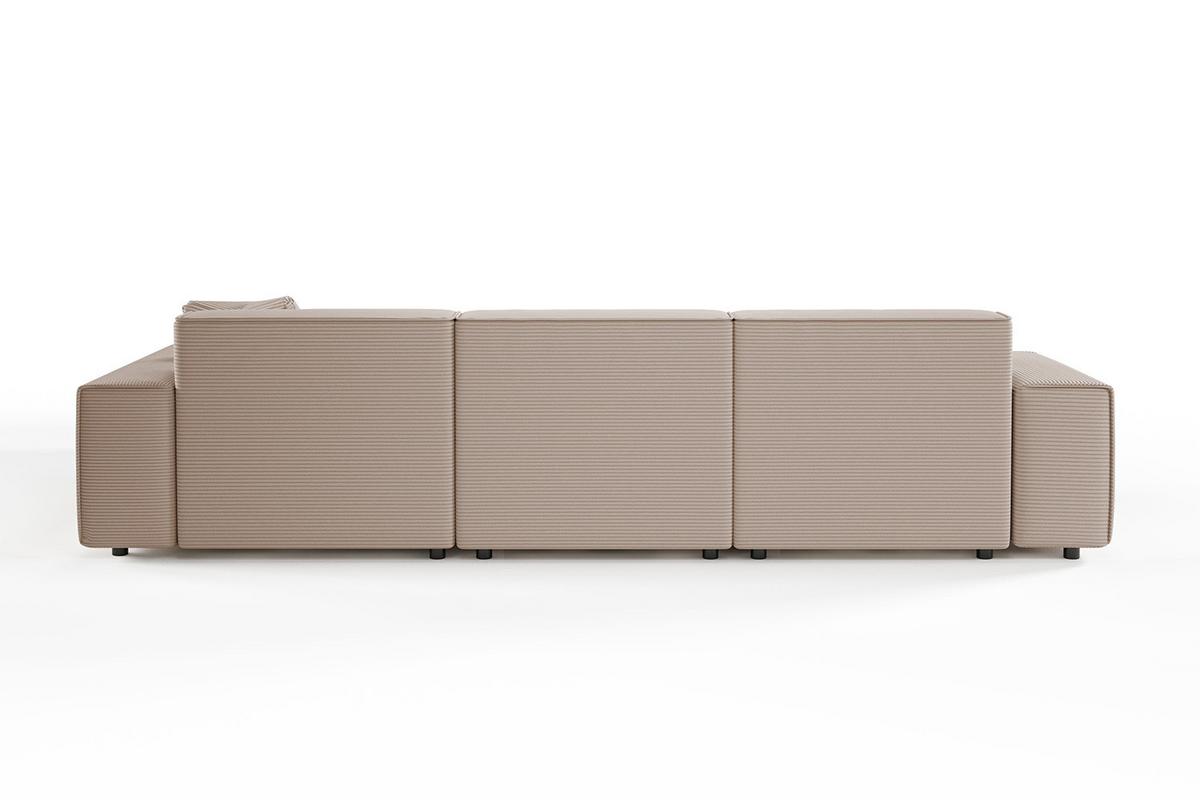 ECKSOFA RANI Taupe Cord - Taupe/Schwarz, Kunststoff/Textil (299/189cm) - KAWOLA