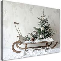 LEINWANDBILD Weihnachten 30x20cm - Grau, Textil (30/20cm) - Feeby