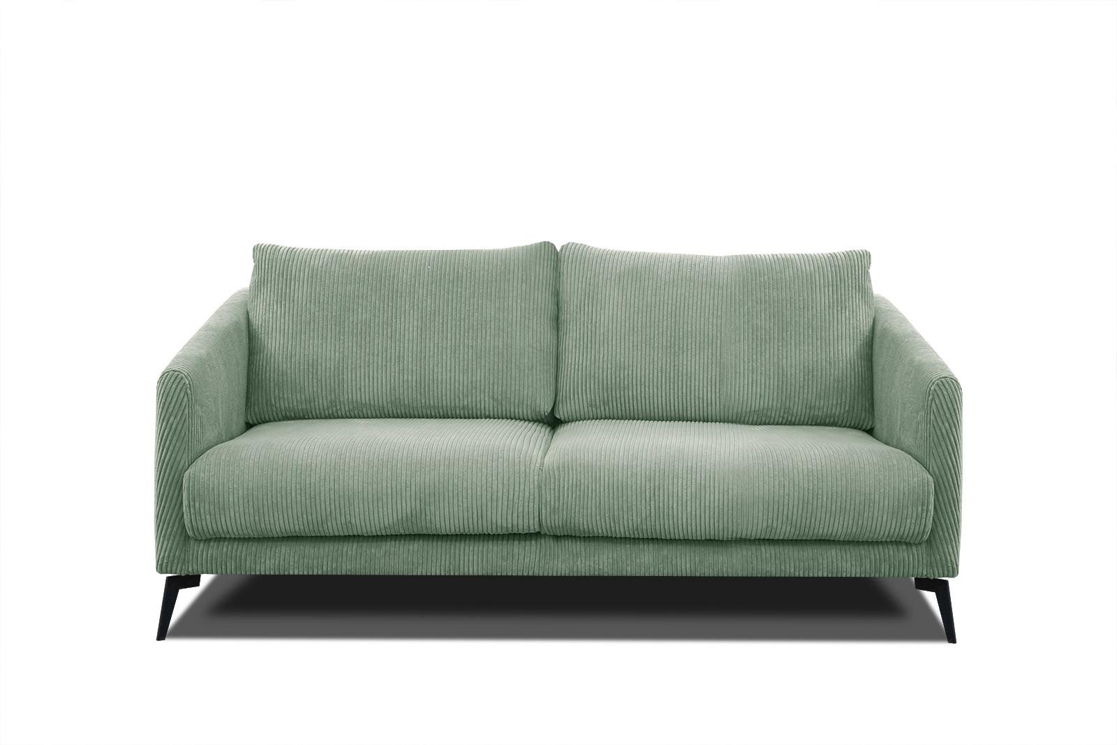 SOFA VILT 2,5-Sitzer, mintgrün - Schwarz/Mintgrün, Holzwerkstoff/Textil (202/89/94cm) - Wozimo