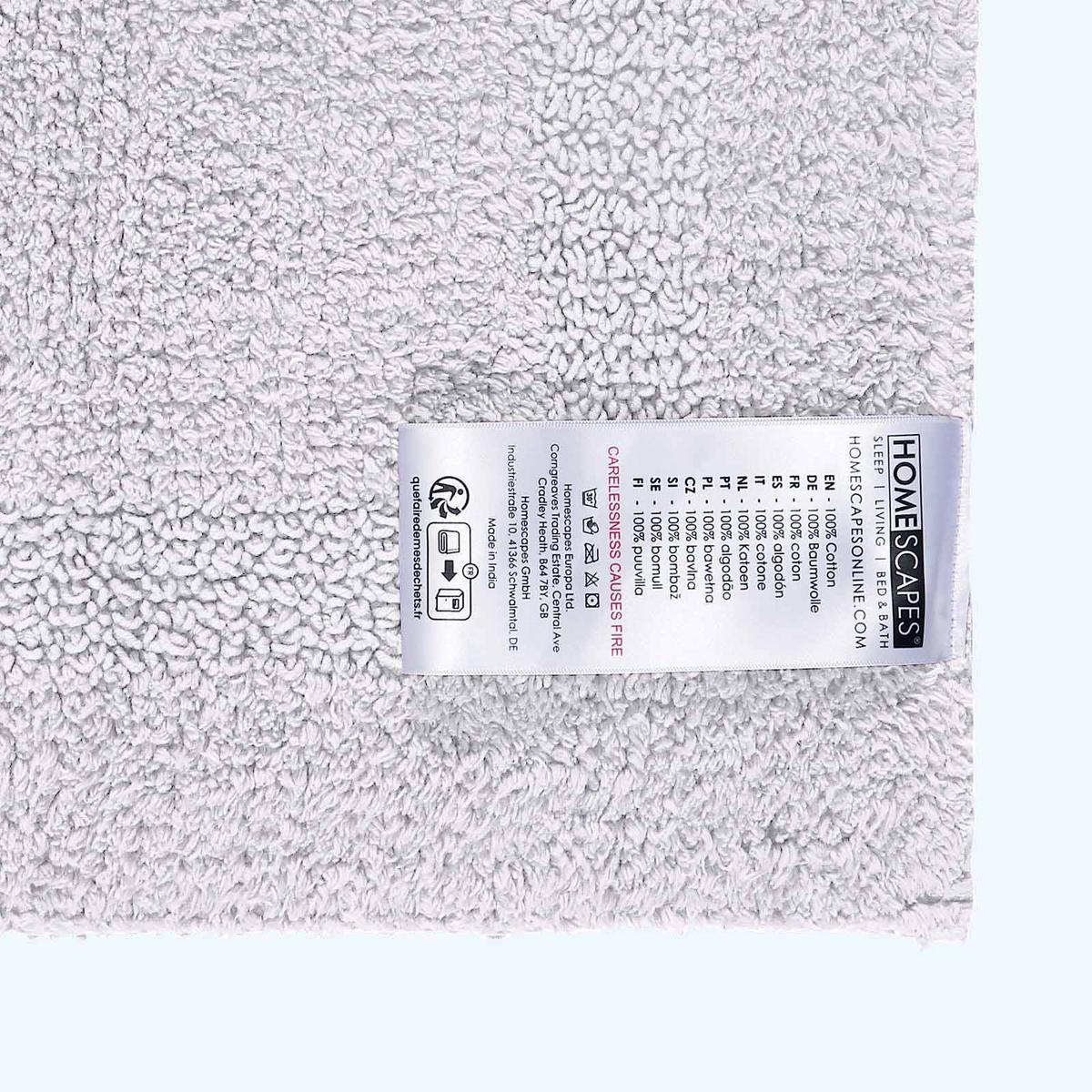 BADEMATTE 70/120 cm, 100% Baumwolle, wendbar - Weiß, Textil (70/120cm) - Homescapes