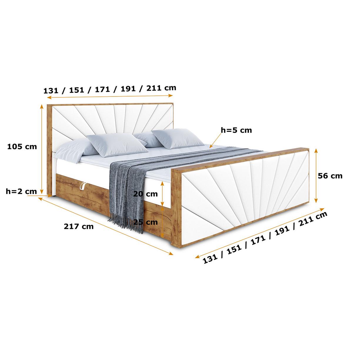 BOXBETT mit Matratze H4 und Lattenrost - LOLLI6-Z - 180x200 - Weiß Kunstleder - Weiß, Holzwerkstoff (180/200cm) - ALTDECOR