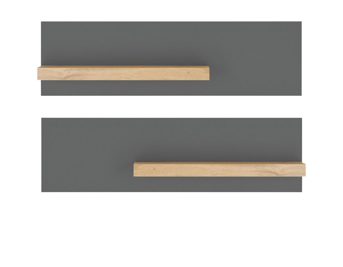 WANDREGAL grau matt, Eiche Wotan 140 cm, Aktenregal für Homeoffice und Büro - Eiche Wotan/Grau, Holzwerkstoff (140/40/17cm) - Furn.Design