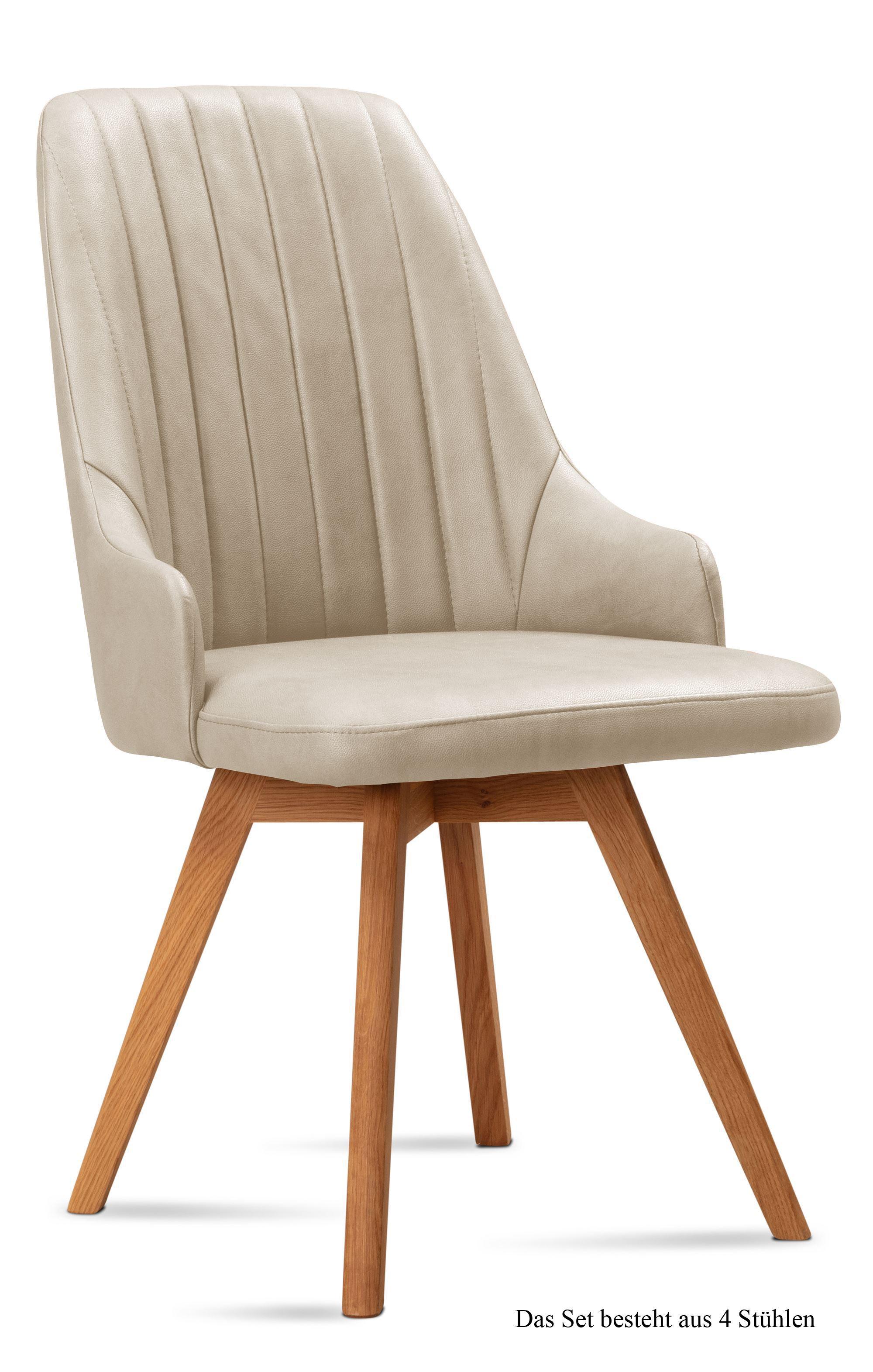ESSZIMMERSTUHL (4er-Set) Domka 52x91x60 Eiche geölt/Natur - Eichefarben/Naturfarben, Kunststoff (60/91/52cm) - 58aufmkessel