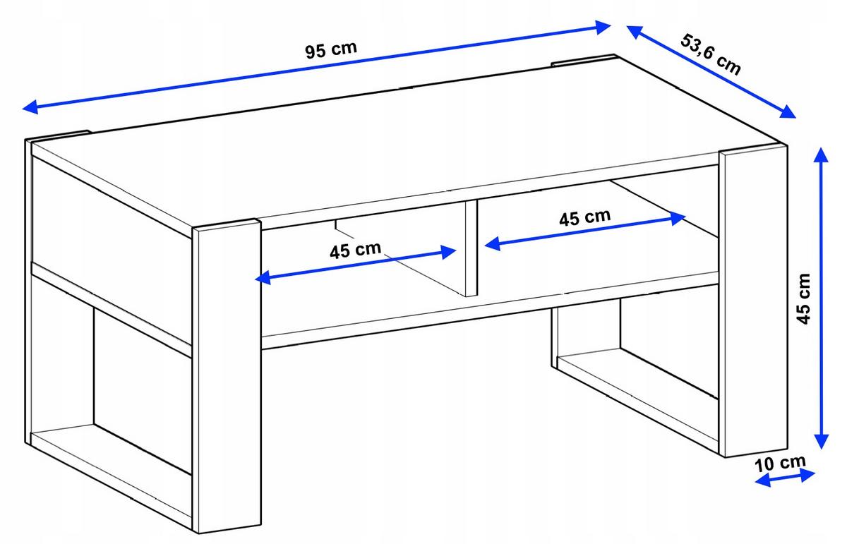 COUCHTISCH Kora92 92/45/53,6 - Schwarz/Sonoma Eiche, Holzwerkstoff (54/92/45cm) - RAUMHIRSCH FURNITURE