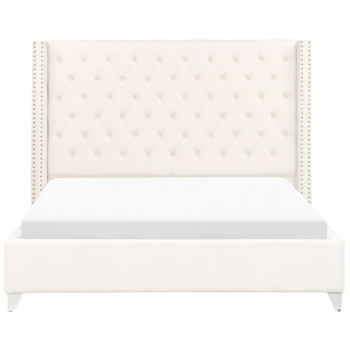 POLSTERBETT 160/200cm Cremeweiß Lubbon - Creme, Textil (160/200cm) - Beliani