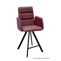 THEKENSTUHL drehbar (6er-Set) Devonna 52x109x60 Schwarz/Marsala - Brombeere/Schwarz, Kunststoff (60/109/52cm) - 58aufmkessel