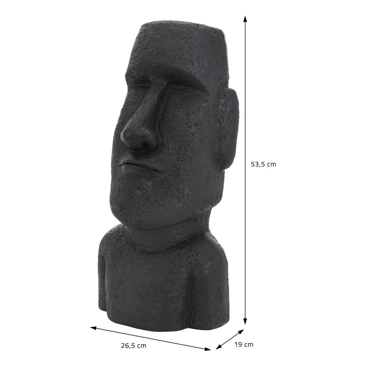 MOAI RAPA NUI STATUE 53,5 cm hoch Anthrazit aus Polyresin - Anthrazit, Kunststoff (26.5/53.5/19cm) - ECD-Germany