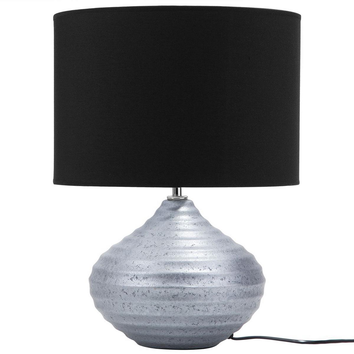 TISCHLAMPE Kuban 32/32/42 cm - Silberfarben, Keramik (32/32/42cm) - Beliani