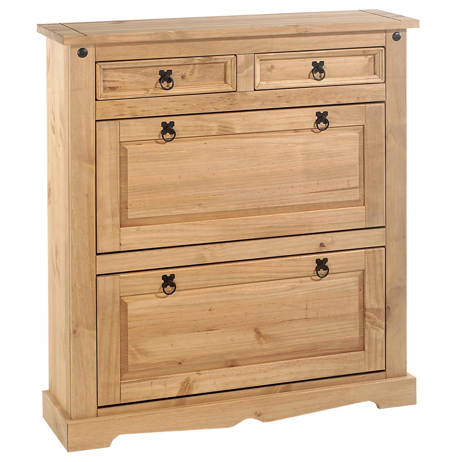 MEXIKO MÖBEL SCHUHSCHRANK TEQUILA - Kieferfarben, Holz (100/110/26cm) - IDIMEX
