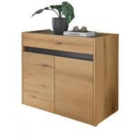 SCHUHSCHRANK Evoke Eiche, grau 80 x 70 cm, Flurkommode mit viel Stauraum - Eichefarben/Schwarz, Holzwerkstoff/Kunststoff (80/70/40cm) - Furn.Design