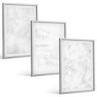 BILDER SET 3er Set - 40x60 cm Silberner Rahmen - Minimalistischer Hintergrund mit weißen Punkten - Silberfarben, Kunststoff (40/60cm) - TULUP