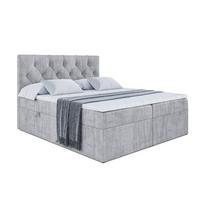 BOXBETT mit Matratze H3 und Lattenrost - MIRAGE - 180x200 Hellgrau - Hellgrau, Holzwerkstoff (180/200cm) - ALTDECOR