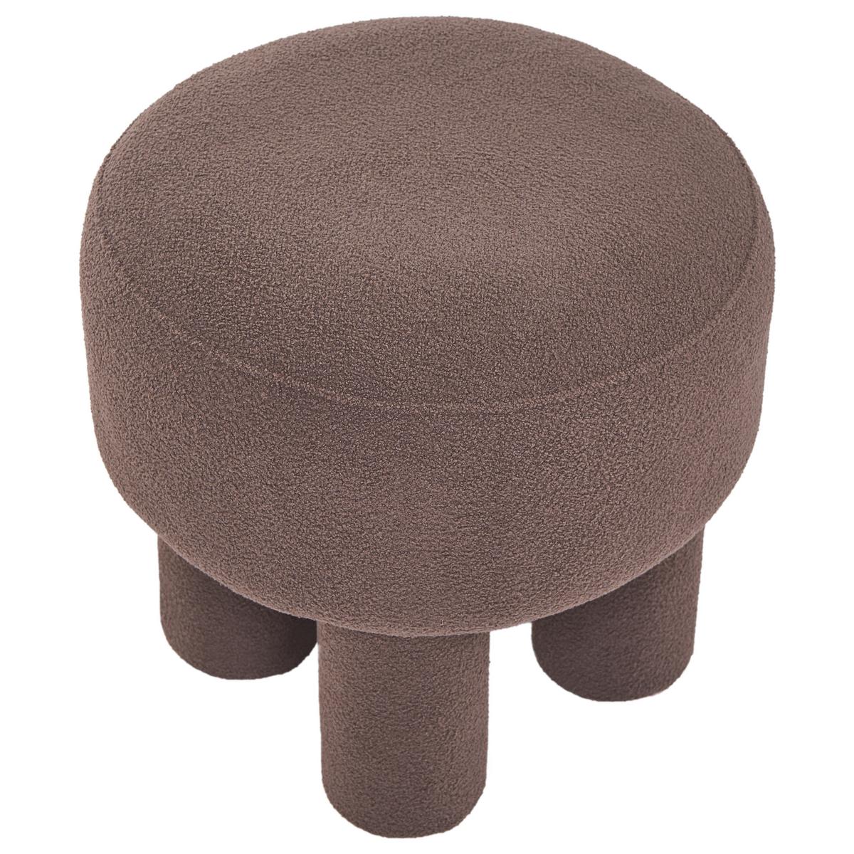 HOCKER Bouclé Braun Canby - Braun, Textil (43/38/43cm) - Beliani