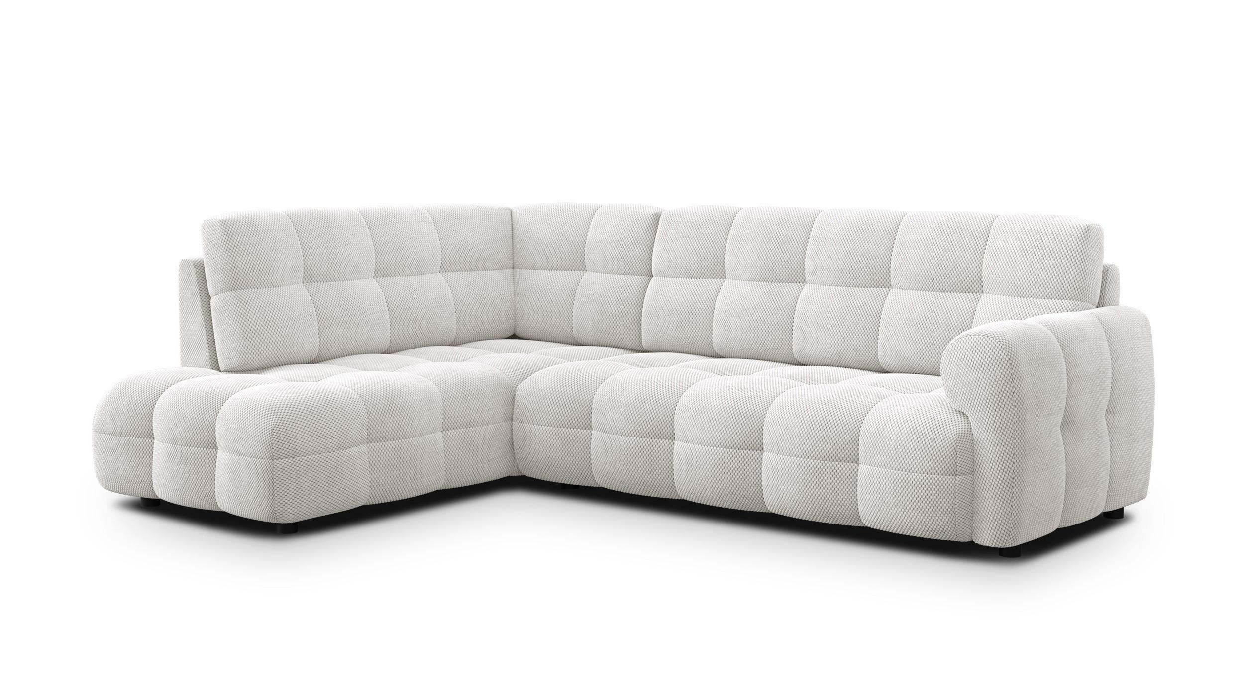 ECKSOFA MELLOW 5-Sitzer, creme - Creme/Schwarz, Holz/Textil (283/191cm) - Wozimo