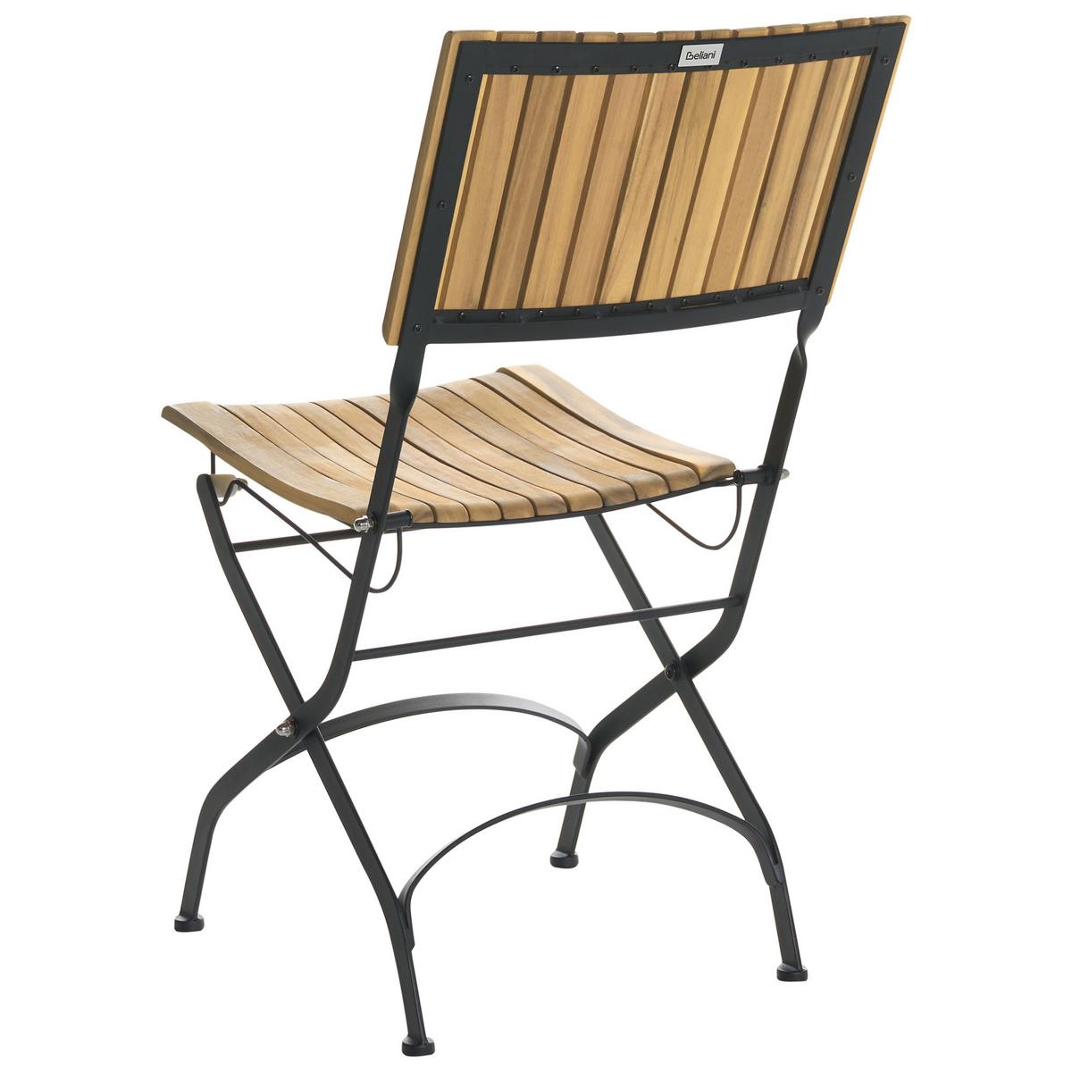 GARTENSTUHL 2er-Set ohne Armlehnen Akazienholz Hellbraun Lascari - Hellbraun, Holz (45/89/42cm) - Beliani