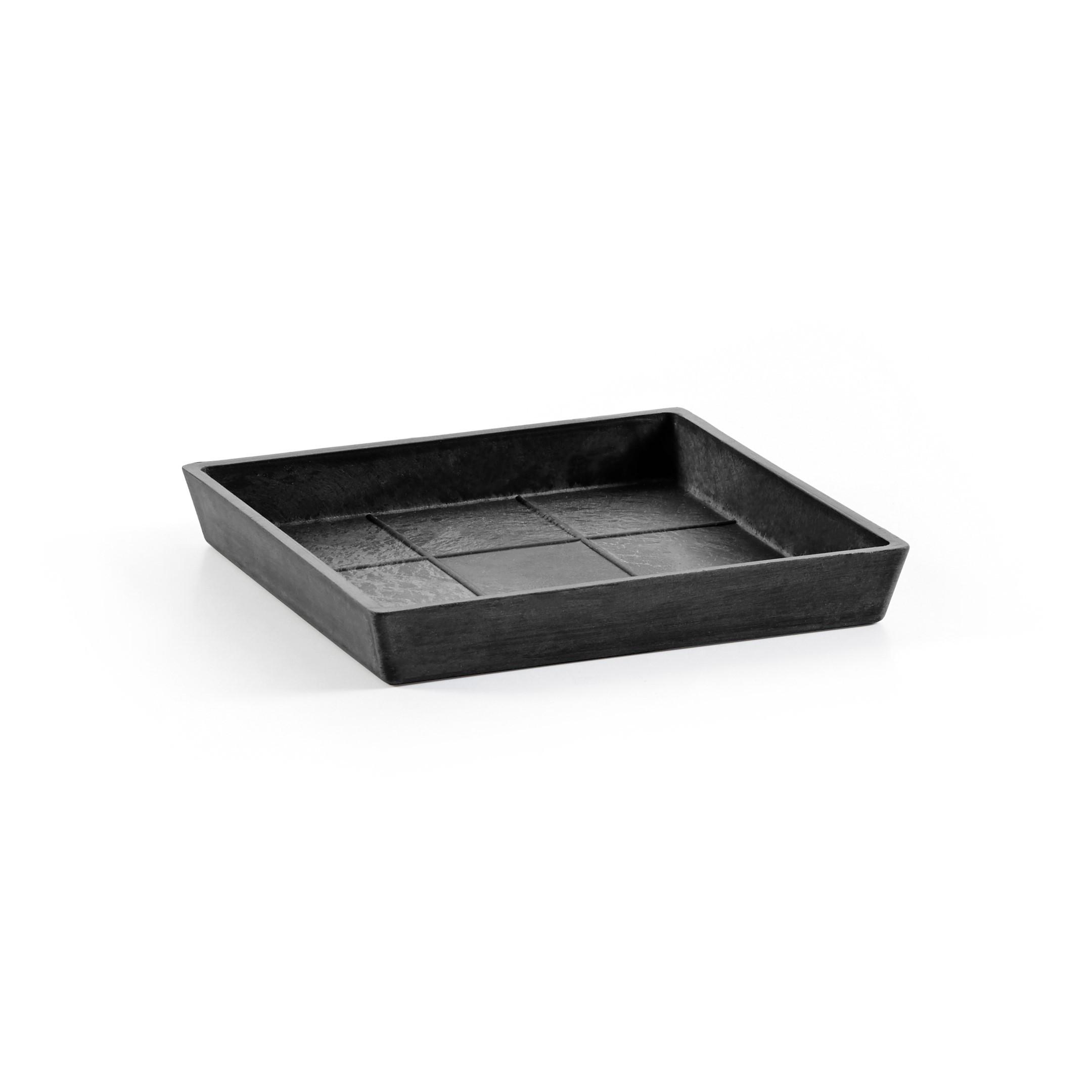 BLUMENTOPFUNTERSETZER quadratisch 18/18/2,5 cm Dunkelgrau - Dunkelgrau, Kunststoff (18/2.5cm) - Ecopots