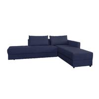 SCHLAFSOFA IDA Blau Webstoff Mit Schlaffunktion - Blau/Schwarz, Textil (287/229cm) - KAWOLA