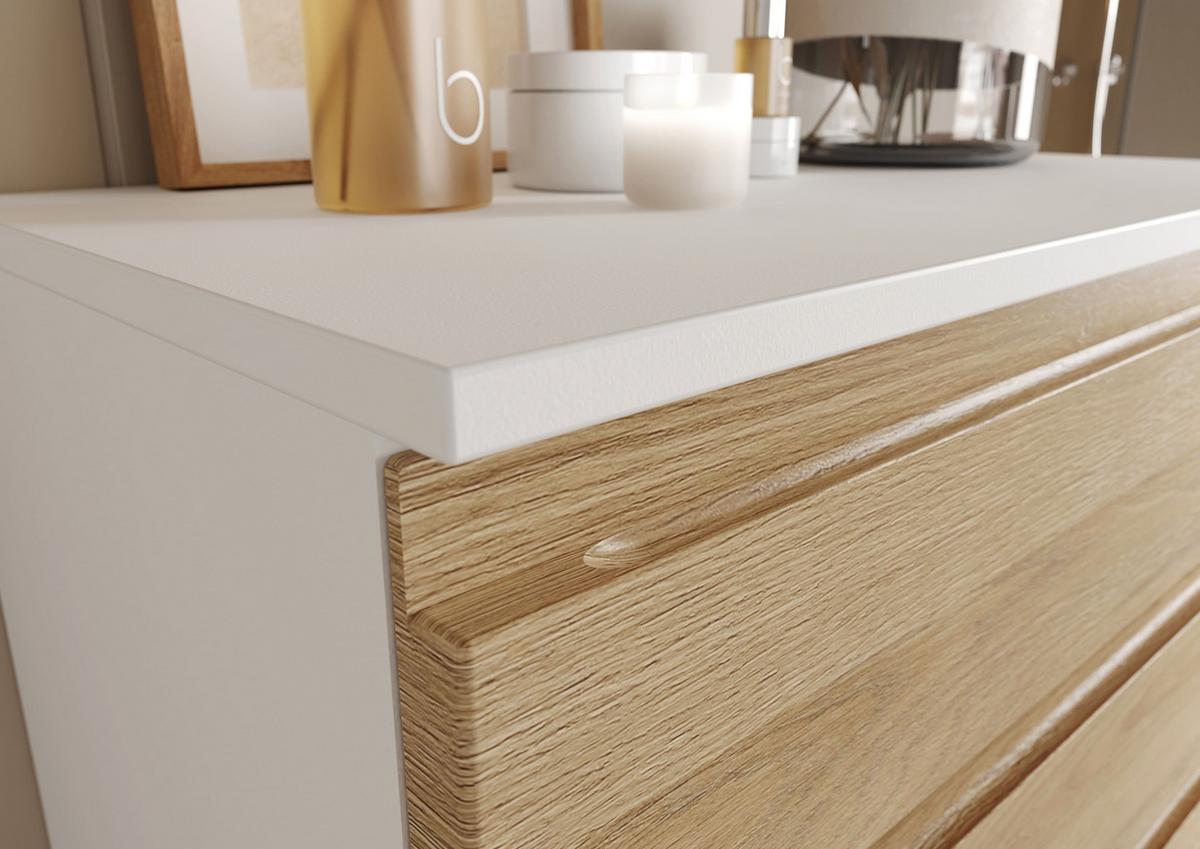 WASCHBECKENUNTERSCHRANK Weiß und Eiche Grandson 60x34x56 cm mit Chromfüßen VEER - Braun, Holz/Metall (60/56/34cm) - KADIMA DESIGN