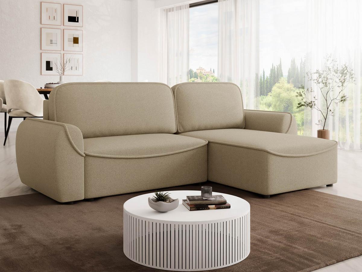 ECKSOFA Loom - Beige/Schwarz, Holz/Kunststoff (261/175cm) - MIRJAN24