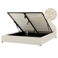BETT mit Stauraum 160/200 cm Cremeweiß Chadenet - Weiß, Textil (160/200cm) - Beliani