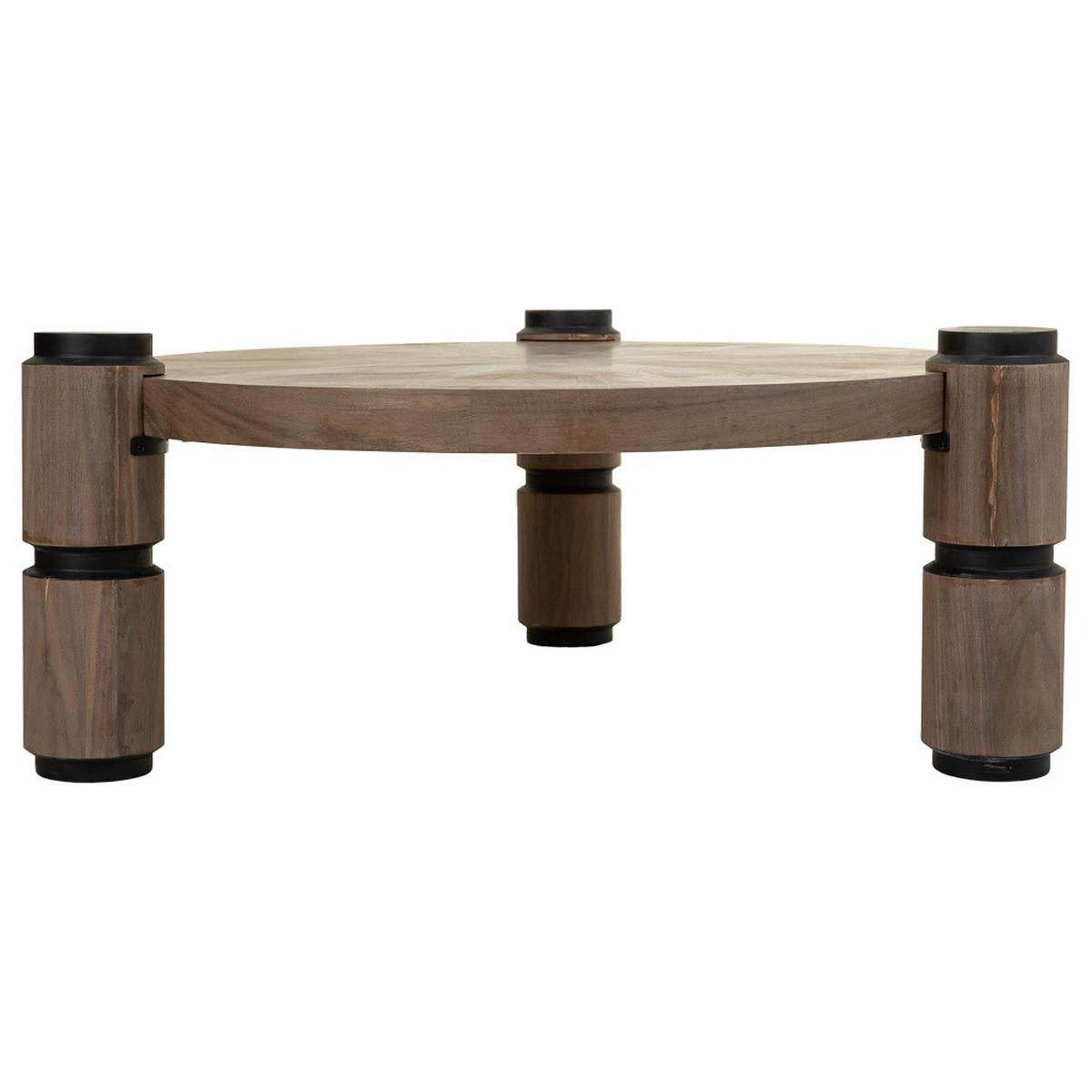 COUCHTISCH aus Holz und Metall D110x46 cm - Braun, Holz (110/110/46cm) - Wanderlust