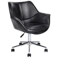 BÜROSTUHL Kunstleder Schwarz Newdale - Schwarz, Textil/Metall (62/79/62cm) - Beliani