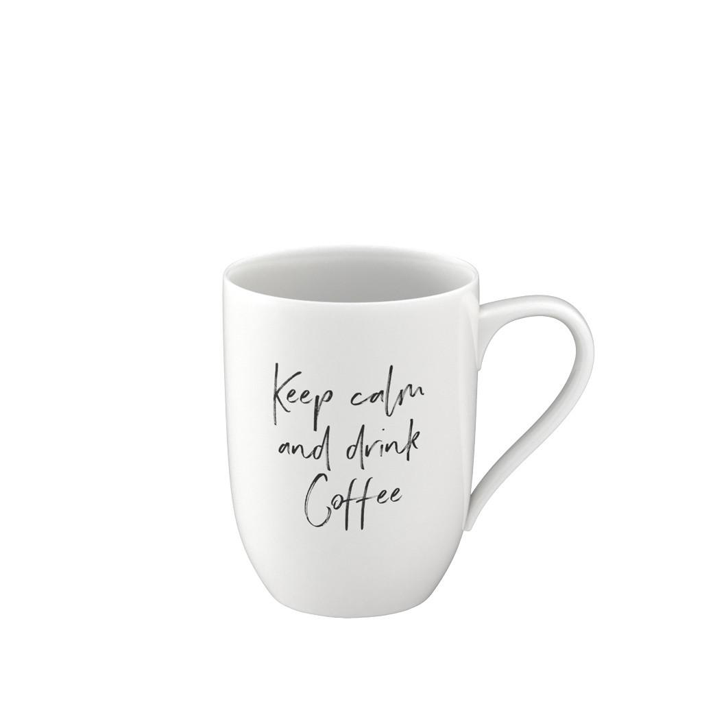 BECHER 'KEEP CALM AND DRINK COFFEE' Statement weiß 290 ml - Weiß, Keramik (0.29L) - Villeroy & Boch