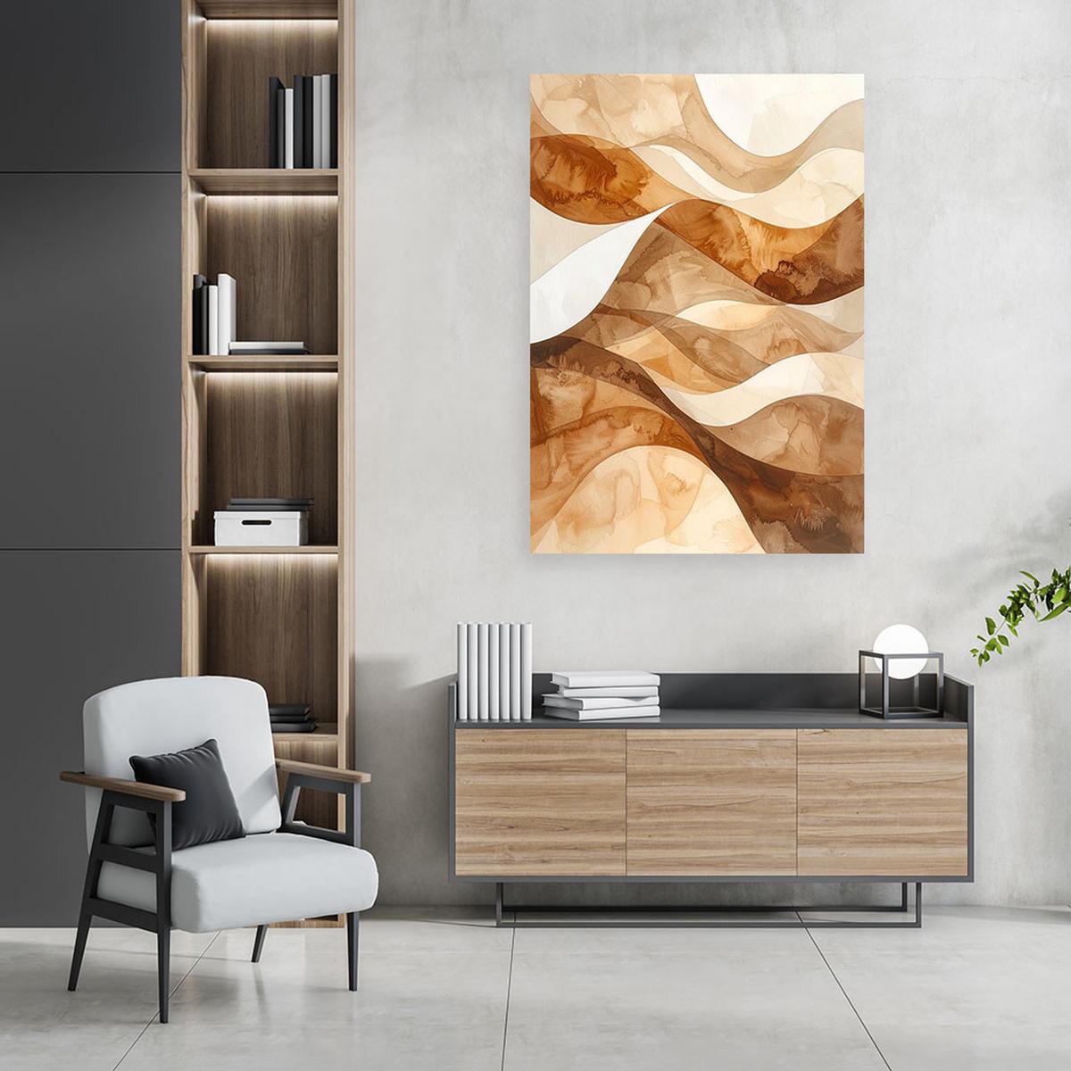LEINWANDBILD 3D und geometrisch 60x90cm - Beige, Textil (60/90cm) - Feeby